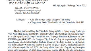 V/v công tác tuyên truyền Đại hội Đảng bộ Tập đoàn lần thứ IV